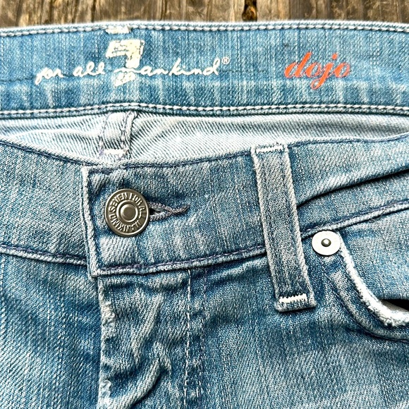 Dojo 27 x 34 7 For All Mankind Light Blue Wide Leg Jeans - Picture 5 of 13